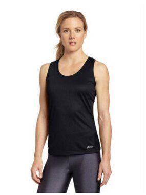 Asics Women's Core Singlet Black Racerback Tank Top, Small